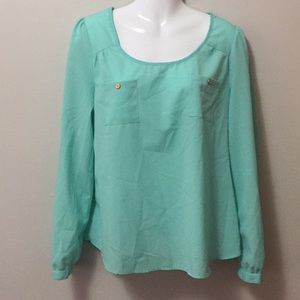 Teal Flowy blouse